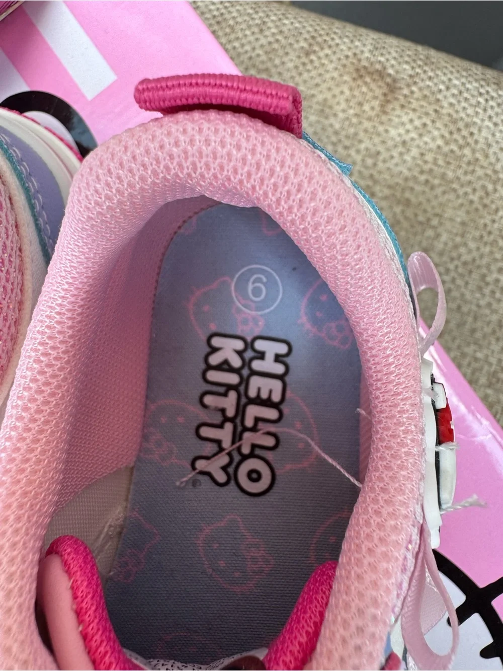 Hello Kitty Pink & Light Blue Kids Sneakers with Bow Accent
